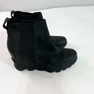 Sorel Boots Womens 7.5 Black Joan of Arctic Wedge II Chelsea